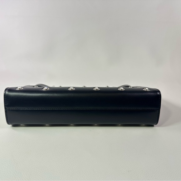 NEW! Versace Crystal Medusa 95 Studded Clutch Black Lamb Leather - Picture 8 of 12